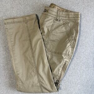 Natural Reflections Womens Khaki Cargo Pants Tan Straight Leg Size 10 Outdoor